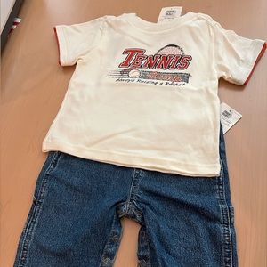 Faded Glory Shirt & Overall Set - 12M